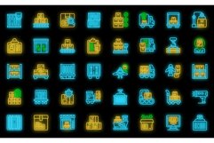 Loading of goods icons set vector neon Product Image 1