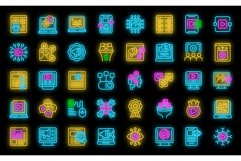 Viral content icons set vector neon Product Image 1
