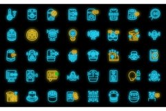 Smart assistant icons set vector neon Product Image 1