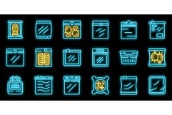Hermetic bag icons set vector neon Product Image 1