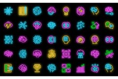 Brainstorm icons set vector neon Product Image 1