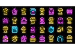 Nightlight icons set vector neon Product Image 1