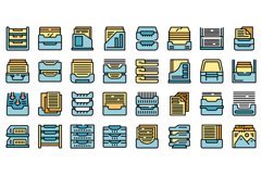 Paper tray icons set vector flat Product Image 1