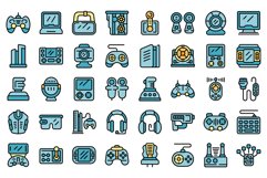 Game accessories icons set vector flat Product Image 1