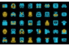 Game accessories icons set vector neon Product Image 1