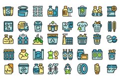 Waste sorting icons set vector flat Product Image 1