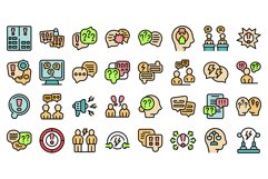 Argument icons set vector flat Product Image 1