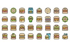 Hamburger icons set vector flat Product Image 1
