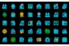 Hydrogen energy icons set vector neon Product Image 1
