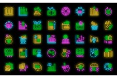 Inflation icons set vector neon Product Image 1