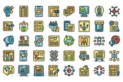 Marketing tools icons set vector flat Product Image 1