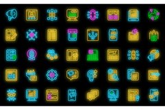 Marketing tools icons set vector neon Product Image 1