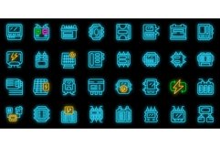 Inverter icons set vector neon Product Image 1