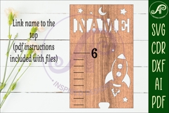 Space personalized kids height chart in imperial Product Image 3