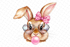 Bunny Easter Clipart, Happy Easter Sublimation PNG Product Image 1