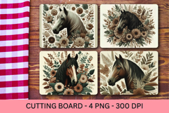 kitchen cutting board - floral horse Product Image 1