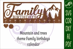 Family celebrations mountains Calendar SVG laser cut file Product Image 3
