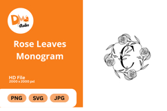 Rose Leaves Monogram Product Image 1