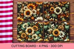 kitchen cutting board - sunflowers pattern Product Image 1