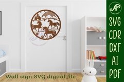 Unicorns wall art sign, SVG file. vector file Product Image 3