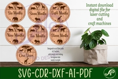 Safari animals themed Baby monthly milestone discs SVG laser Product Image 3
