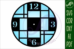 Mid century modern clock wall clock laser cut design 2 Product Image 3