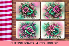 kitchen cutting board - watercolor flowers Product Image 1