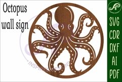 Octopus wall art sign, SVG file Product Image 3