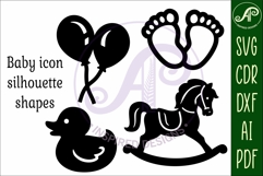 Baby icons silhouette laser cut outs SVG file 5 Product Image 3