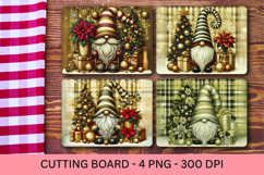 kitchen cutting board - gold christmas gnome Product Image 1