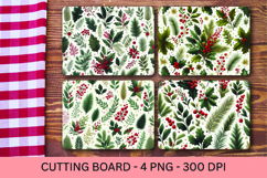 kitchen cutting board - christmas foliage pattern Product Image 1