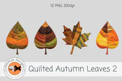Quilted Fabric PNG Leaves 2 Product Image 4