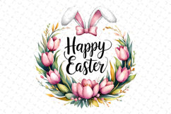 Happy Easter Clipart, Happy Easter Sublimation PNG Product Image 1