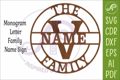 Monogram Family Letter V Name Sign SVG Product Image 3