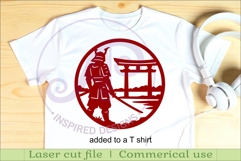 Samurai Wall Art SVG Laser Cut File, Japanese Warrior Torii Product Image 3