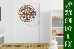 Welcome to the family home tree name wall art sign, SVG Product Image 3