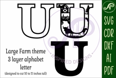 Farm Large U wall Letter 3 layer sign Product Image 3