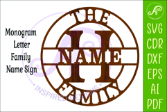 Monogram Family Letter H Name Sign SVG Product Image 3
