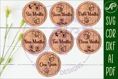 Baby monthly milestone discs SVG Bees theme Product Image 3