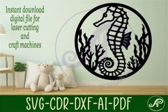 Seahorse wall art sign, SVG file Product Image 3