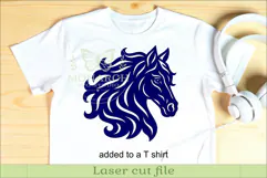 Flowing Mane Horse Head SVG Laser Cut Equestrian Wall Art Product Image 3