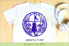 Cat in Window SVG, Cat Wall Decor, Laser Cut File, Moon Product Image 3