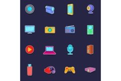 Multimedia icons set vector sticker Product Image 1