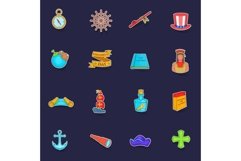 Columbus Day icons set vector sticker Product Image 1