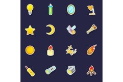 Sources of light icons set vector sticker Product Image 1