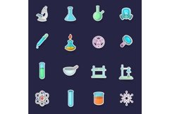 Chemical lab icons set vector sticker Product Image 1