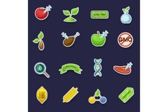 GMO goods icons set vector sticker Product Image 1
