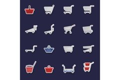 Shopping cart icons set vector sticker Product Image 1
