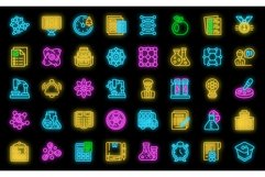 Chemistry teacher icons set vector neon Product Image 1