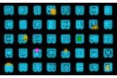 Deposit box icons set vector neon Product Image 1